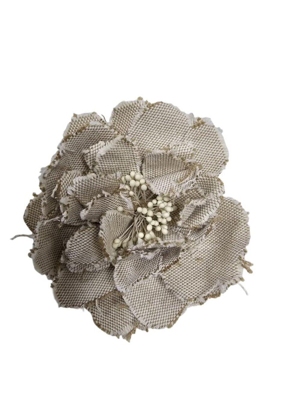 2005 chunky cream flower statement brooch